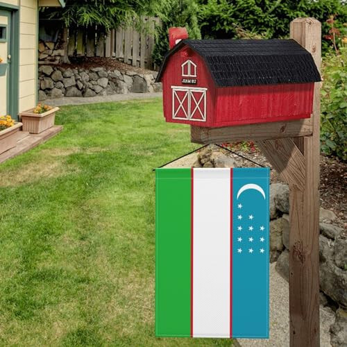 Flag of Uzbekistan Garden Flags for Outside 12x18 Inch Double Sided Welcome Spring Summer Garden Flag Durable Patio Lawn Seasonal Decor Flag - 3