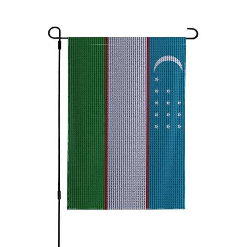 Flag Of Uzbekistan Knitting Effect Garden Flags for Outside 12.5