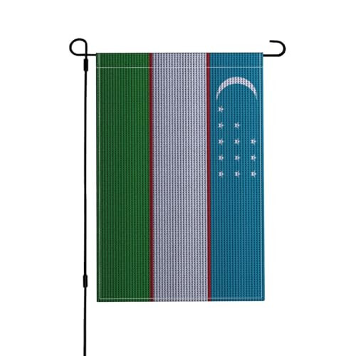 Flag Of Uzbekistan Knitting Effect Garden Flags For Outside 12x18 Inch Double Sided Garden Flag Home Lawn Decor Flag Holiday Seasonal Welcome Flags - 1