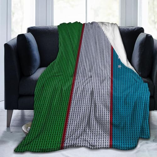 Flag of Uzbekistan Knitting Effect Throw Blanket for Couch Bed Sofa Soft Comfortable Blanket 80