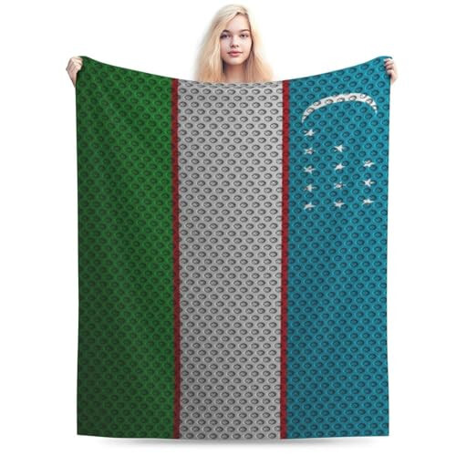 Flag of Uzbekistan Throw Blanket 50