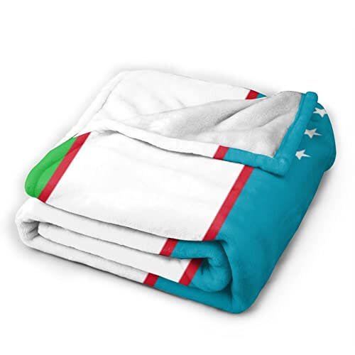 Flag of Uzbekistan Throw Blanket 60