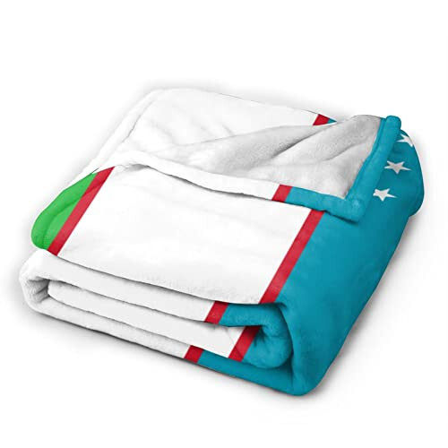 Flag of Uzbekistan Throw Blanket 80