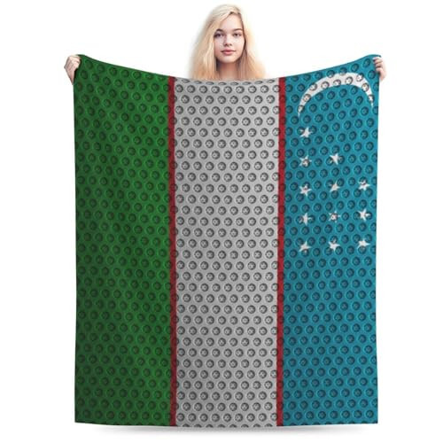 Flag of Uzbekistan Throw Blanket for Couch Bed Sofa Soft Comfortable Blanket 50