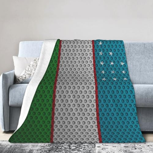 Flag of Uzbekistan Throw Blanket for Couch Bed Sofa Soft Comfortable Blanket 50