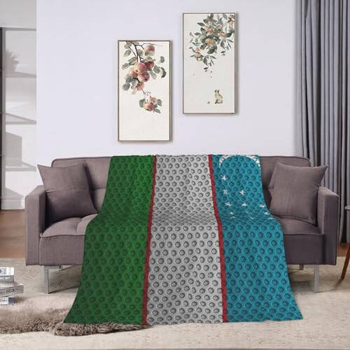 Flag of Uzbekistan Throw Blanket for Couch Bed Sofa Soft Comfortable Blanket 50