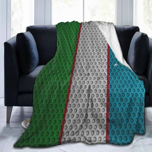 Flag of Uzbekistan Throw Blanket for Couch Bed Sofa Soft Comfortable Blanket 50