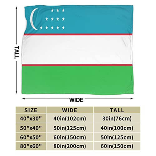 Flag of Uzbekistan Throw Blanket for Couch Bed Sofa Super Soft Cozy Throw Blanket 50