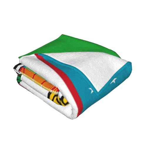 Flag of Uzbekistan with Coat of Arms Warm Blanket Soft 50x40in for Bed Sofa Men Women - 2