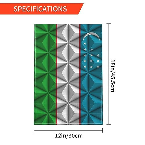 Флаги для сада с эффектом полигона с флагом Узбекистана для улицы 12x18 дюймов Двухсторонний флаг для сада Декоративный флаг для дома на газоне Праздничный сезонный приветственный флаг - 6