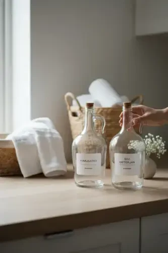 Флакон для смягчителя и жидкого моющего средства с декоративной крышкой-грибом, 1500 мл (1,5 литра) - 4