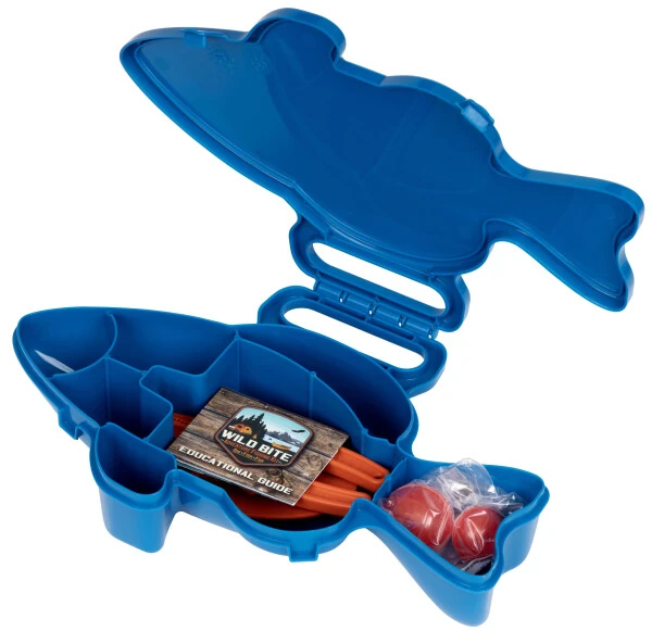 Flambeau Outdoors Wild Bite Panfish 25 Piece Kids Kit, Fishing Tackle Box, Blue, Plastic, 10.75 inch - 4