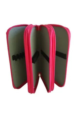 Flamingo Paradise Üç Bölmeli Kalem Kutusu (kalemlik)-Flamingo Paradise (Pembe Fermuar) - 6