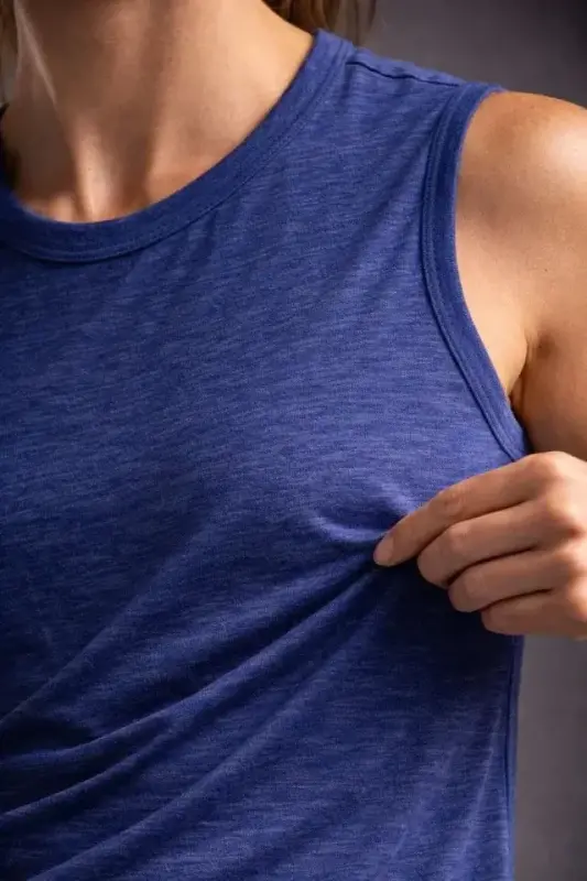 Flamlı Kumaş Sıfır Kolsuz Atlet Basic Spor Üst, Günlük Ve Fitness Kullanımına Uygun - İndigo - 3