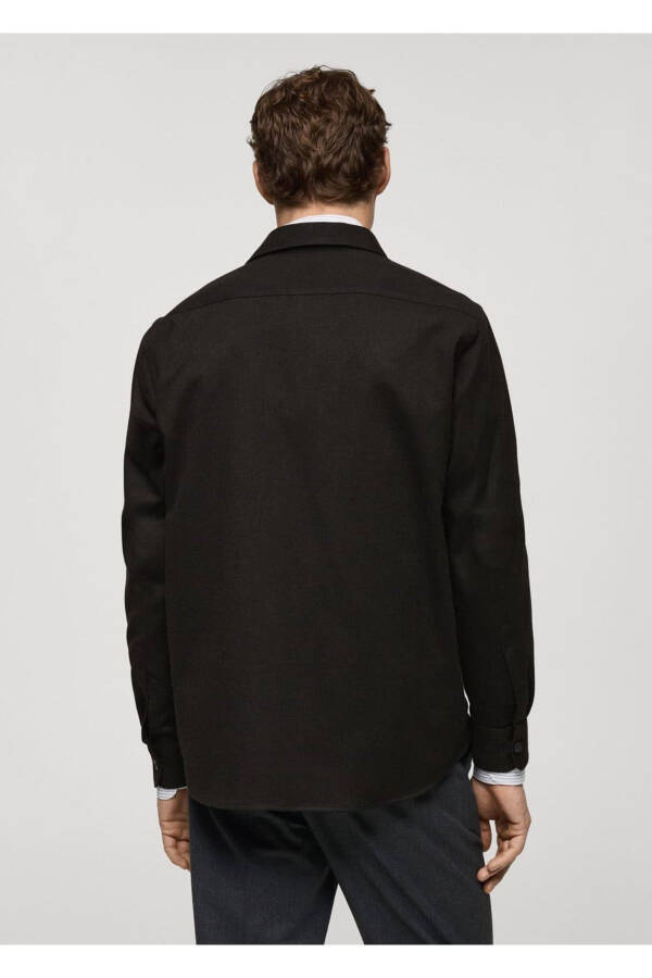 Flannel Regular Fit Jacket with Pockets - 4