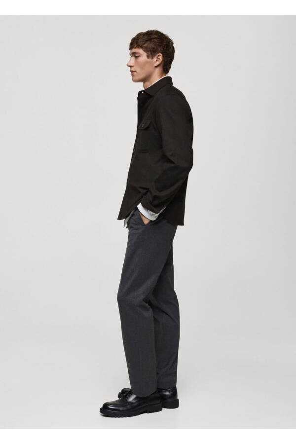 Flannel Regular Fit Jacket with Pockets - 8