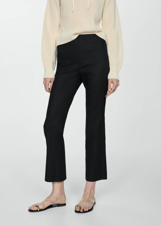 Flare Linen Pants - 5