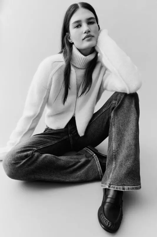 Flared High Jeans-Kot mavisi - 1