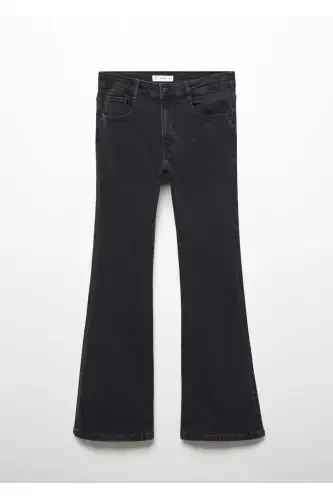 Flared jean pants-Black denim - 3