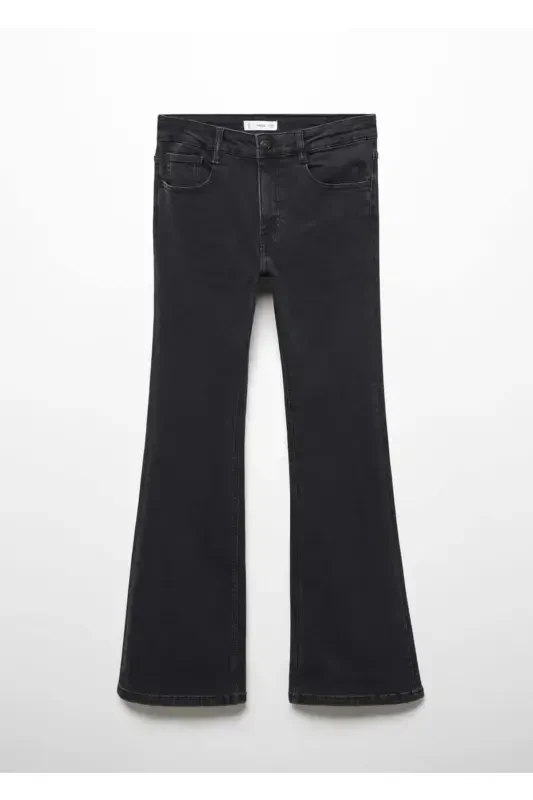 Flared jean pants-Black denim - 3