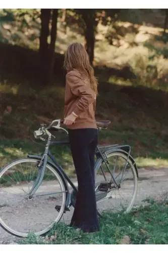 Flared jean pants-Black denim - 5