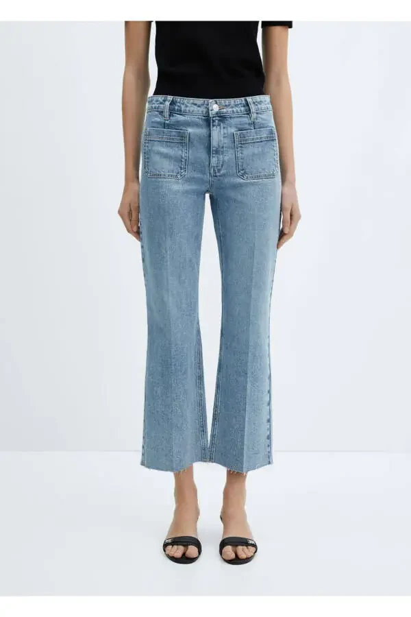 Flared jeans with pockets - 1