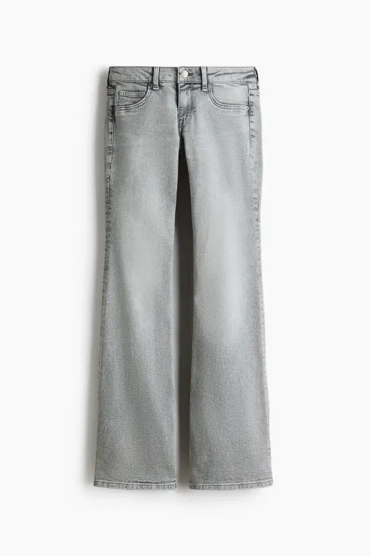 Flared Low Jeans-Soluk gri - 3