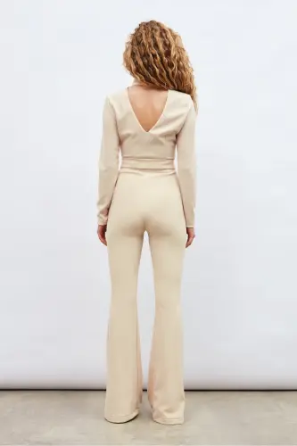 Flared Pants - Beige-BEIGE - 7