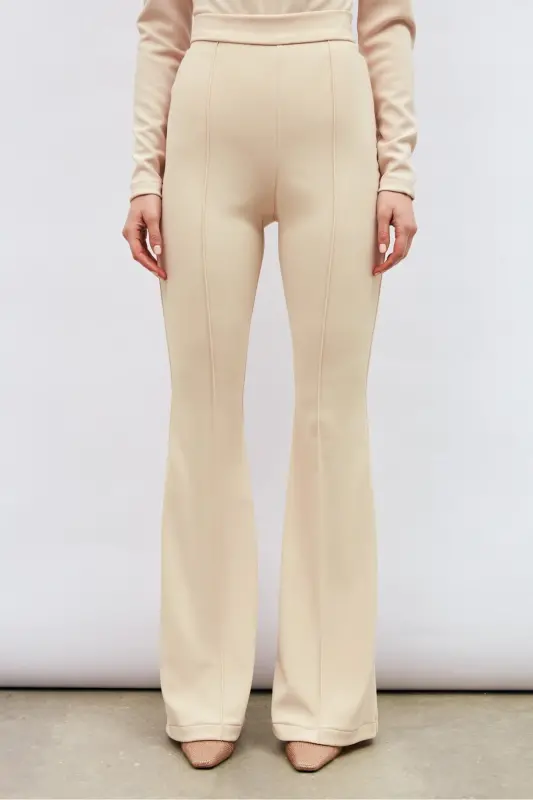 Flared Pants - Beige-BEIGE - 12