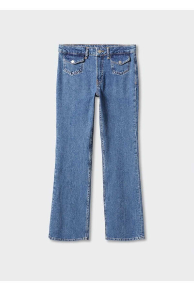 Flared Pocket Jean Pants - 3