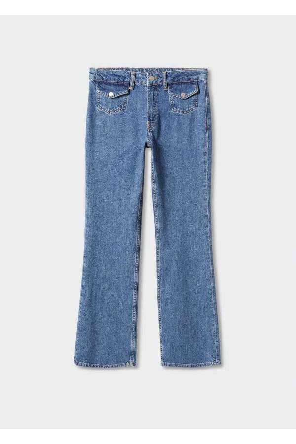 Flared Pocket Jean Pants - 3