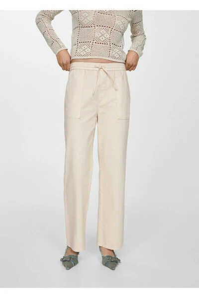 Flat Elastic Waist Jeans - 1