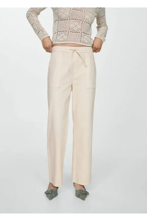 Flat Elastic Waist Jeans - 1