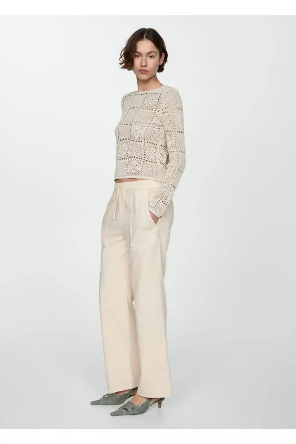 Flat Elastic Waist Jeans - 5