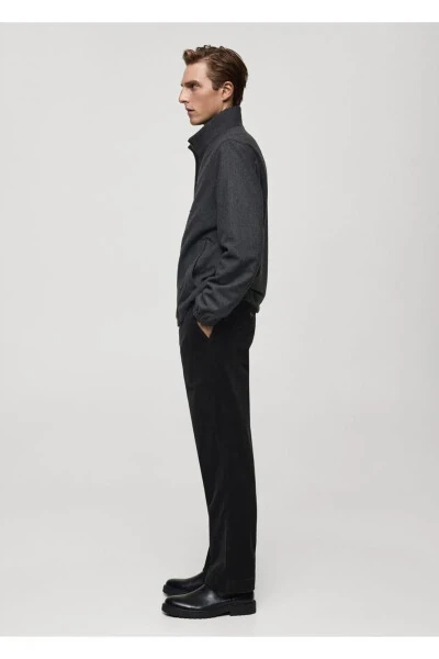 Flat-front Pleated Corded Velvet Trouser - 1