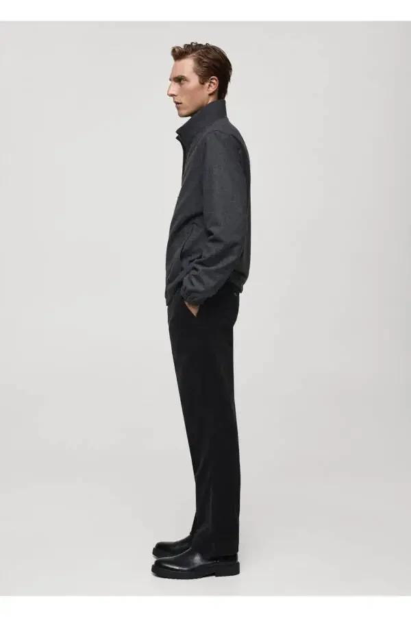 Flat-front Pleated Corded Velvet Trouser - 1