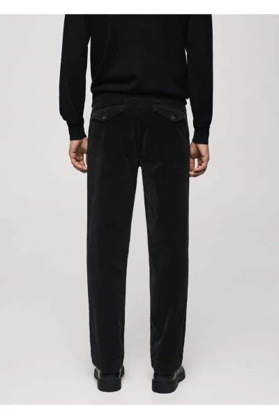 Flat-front Pleated Corded Velvet Trouser - 5