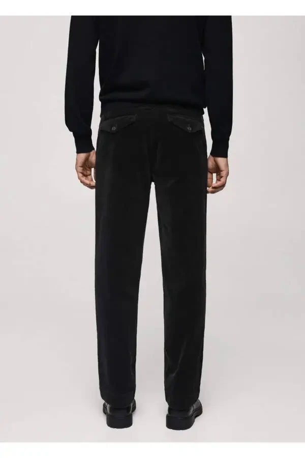 Flat-front Pleated Corded Velvet Trouser - 5