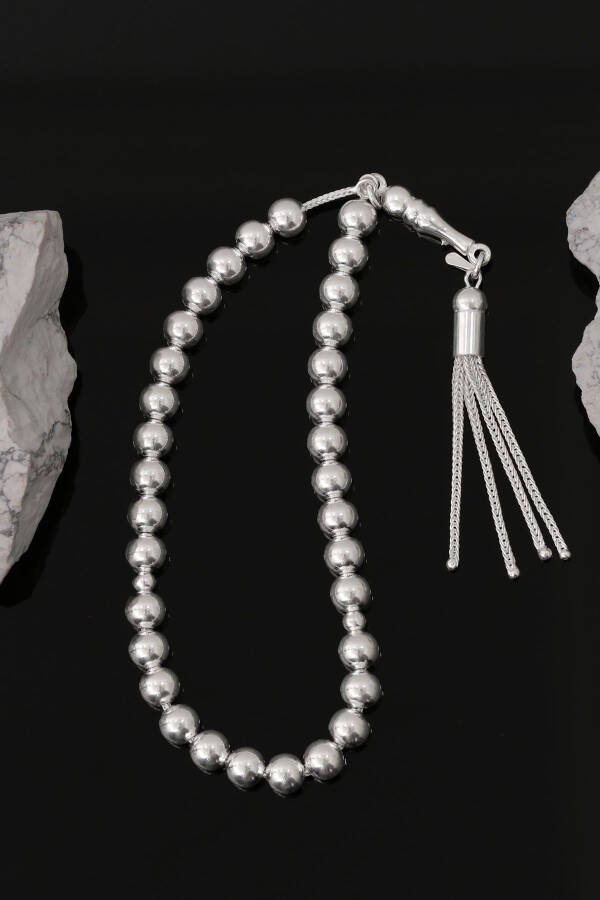 Flat Round Medium 925 Silver Tasbih VET-0091 - 6