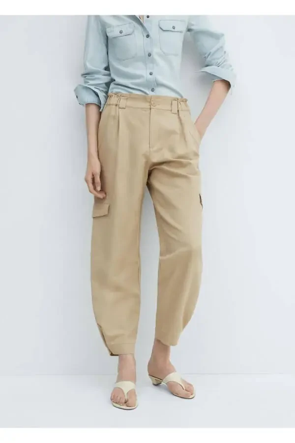 Flax cargo trousers - 1