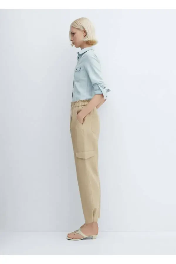 Flax cargo trousers - 7