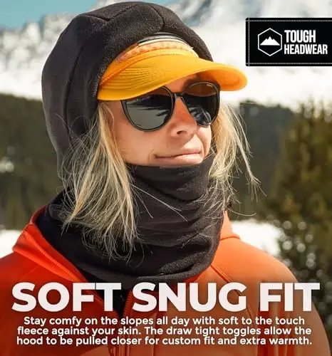 Fleece Balaclava Ski Mask - Erkaklar va ayollar uchun qishki yuz niqobi - Ekstremal sovuq ob-havo uskunalari chang'i snowboarding uchun yuz qoplamasi - 4