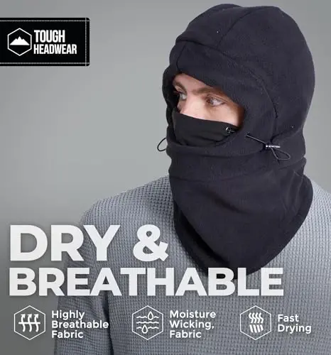 Fleece Balaclava Ski Mask - Winter Face Mask for Men & Women - Face Cover for Extreme Cold Weather Gear Skiing Snowboarding - 5