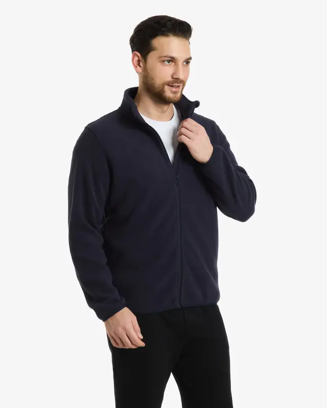 FLEECE Cardigan - DARK BLUE - 3