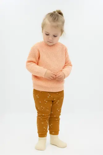 Flexible Crew Neck Thessaloniki Knit Unisex Baby and Children's Sweater - salmon - 4