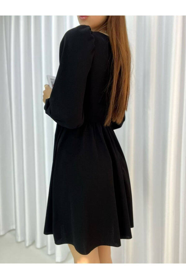 Flexible Fabric V-neck Skirt Bell-Shaped Long-sleeved Abaya - 3