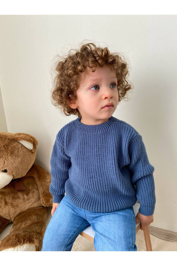 Flexible Knit Sweater Bike Neck Oversize Unisex Baby Child 1-5 Years - 1