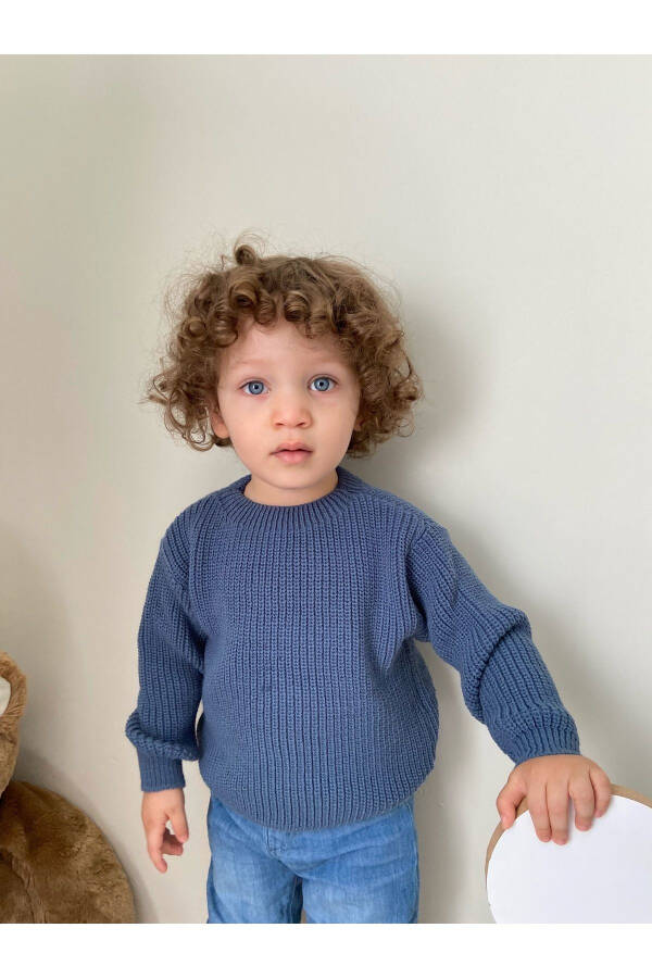 Flexible Knit Sweater Bike Neck Oversize Unisex Baby Child 1-5 Years - 2