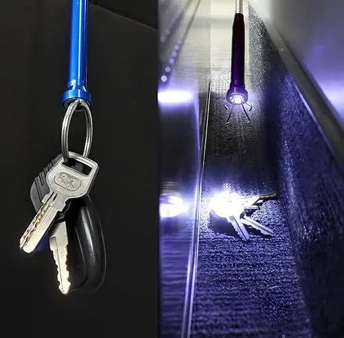 Flexible Magnetic Grabber Claw Pick Up Reacher Tool with LED Light, 4 Claws Bendable Hose Reaching Assist Tool for Litter Pick, Home Sink, Drains, Toilet - 5