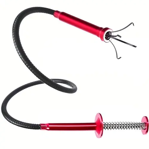 Flexible Magnetic Pickup Tool,Bendable Grabber Tool with 4 Claws & Strong Magnet – Flexible Claw Pick-Up Reacher for Narrow Spaces, Engine Bay, Sink, Drain, Jewelry, Keys, Metal Objects（28 Inch - 1